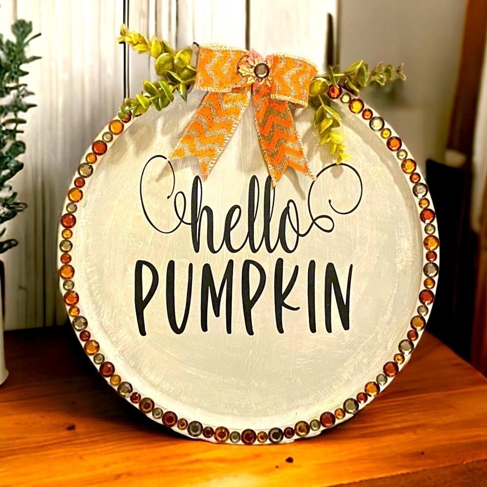 NEW 12 inch round rustic door sign or display